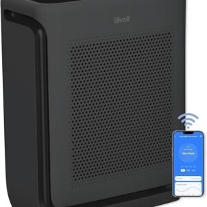 LEVOIT Air Purifiers for Home Large Room Up to 1875 Ft² with Washable Pre-Filter, AHAM VERIFIDE, Air Quality Monitor, HEPA Sleep Mode for Allergies, Pet Hair in Bedroom, Vital 200S-P, Black