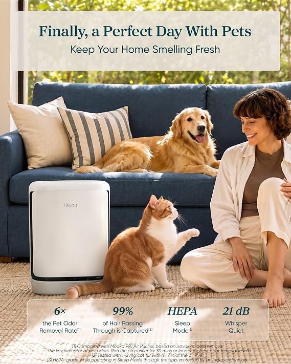 LEVOIT Smart Pet Air Purifier for Home Pets Large Room, Vital Pet Pro,White - Image 3