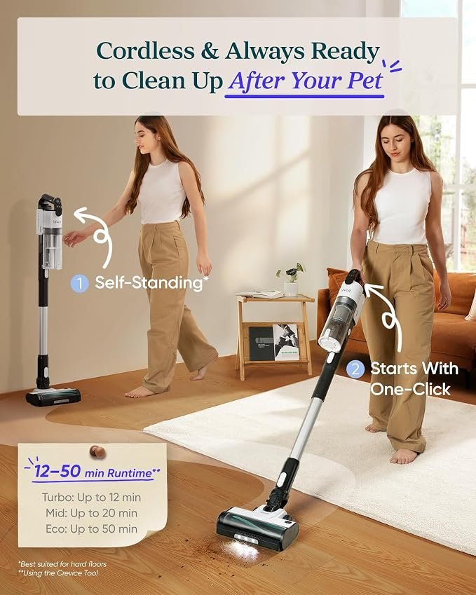 Levoit Cordless Vacuum Cleaner, Anti-Tangle for Pet Hair, Up to 50 Minutes - Image 2