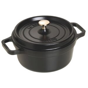 STAUB Cast Iron Round Cocotte, Dutch Oven, 2.75-quart, serves 2-3, Made in France, Matte Black