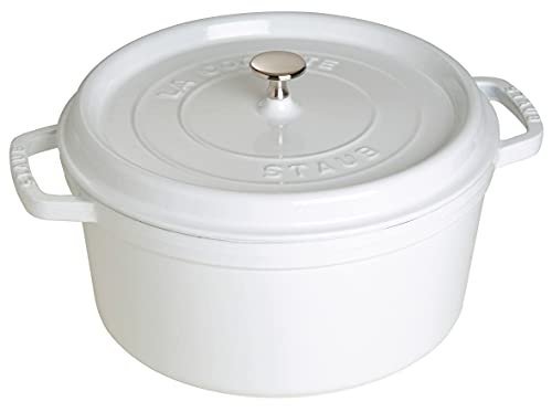 Staub Cast Iron 2.75-qt Round Cocotte - White Truffle, Made in France