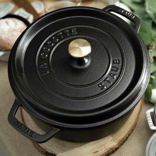STAUB Cast Iron Round Cocotte, Dutch Oven, 2.75-quart, serves 2-3, Made in France, Matte Black - Image 6