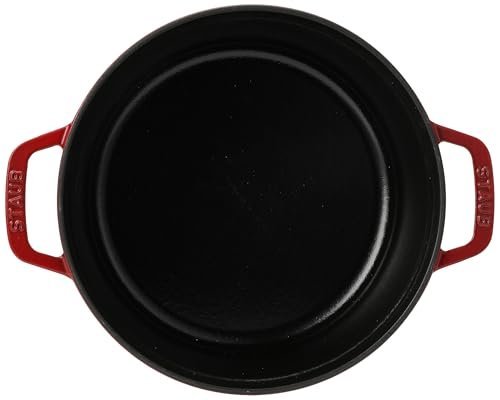 STAUB Cast Iron Dutch Oven 4-qt Round Cocotte, Made in France, Serves 3-4, Cherry - Image 6